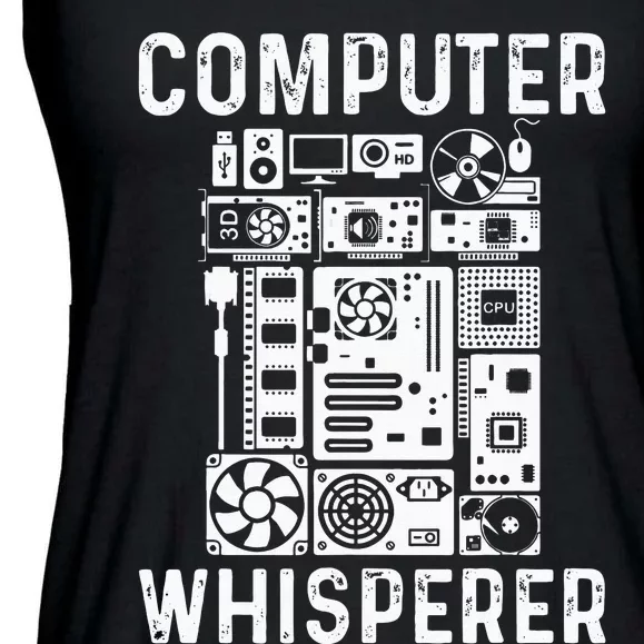 Funny Computer Geek Tech Nerd Gift  Cool Support Ladies Essential Flowy Tank