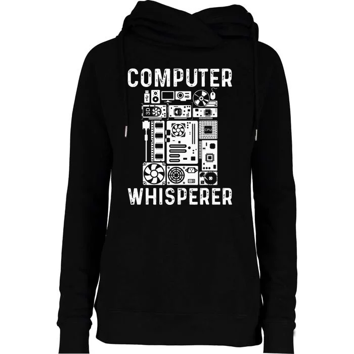 Funny Computer Geek Tech Nerd Gift  Cool Support Womens Funnel Neck Pullover Hood