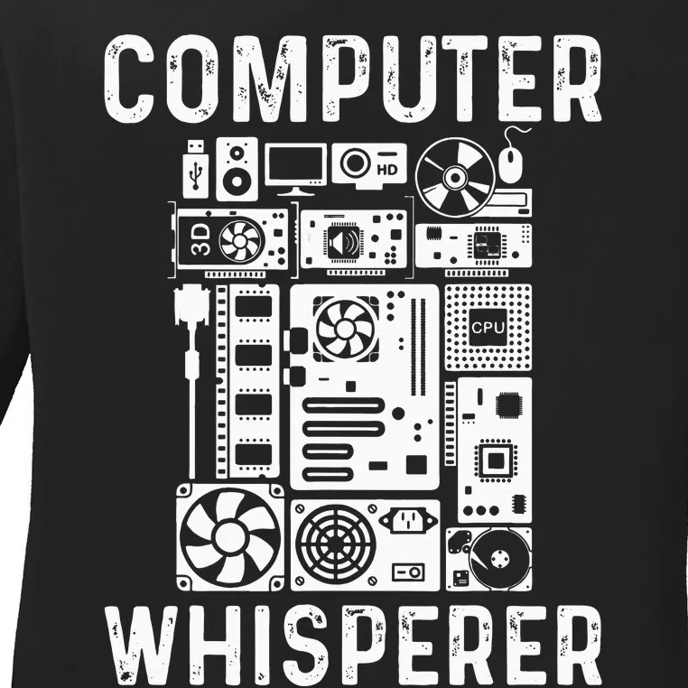 Funny Computer Geek Tech Nerd Gift  Cool Support Ladies Long Sleeve Shirt