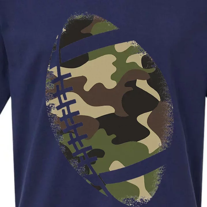 Football Camouflage Gift College Team Coach Camo Sueded Cloud Jersey T-Shirt