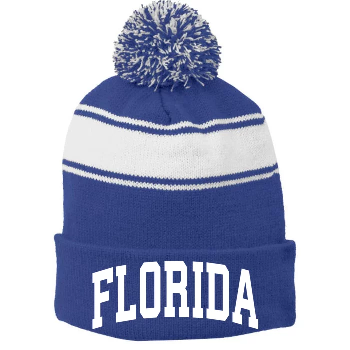 Florida Crewneck Gift Sports College Style State Funny Gift Stripe Pom Pom Beanie