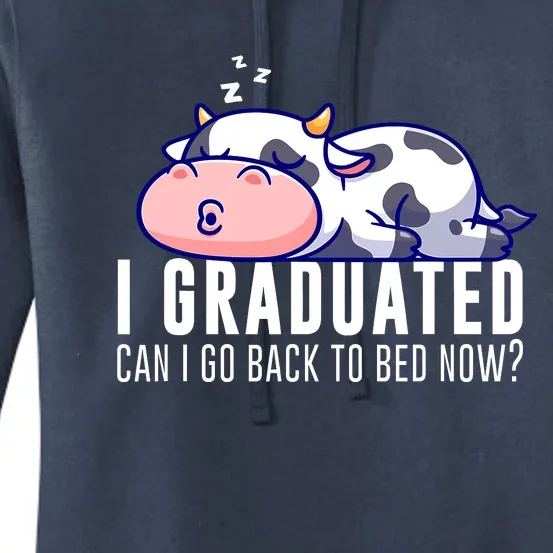 Funny Cow Graduation I Graduated Can I Go Back To Bed Now Women's Pullover Hoodie