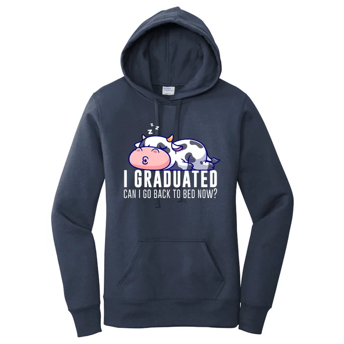 Funny Cow Graduation I Graduated Can I Go Back To Bed Now Women's Pullover Hoodie