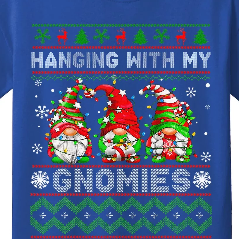 Funny Christmas Gnome Hanging With My Gnomies Family Pajamas Cute Kids T-Shirt