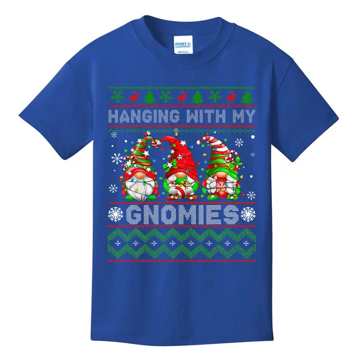 Funny Christmas Gnome Hanging With My Gnomies Family Pajamas Cute Kids T-Shirt