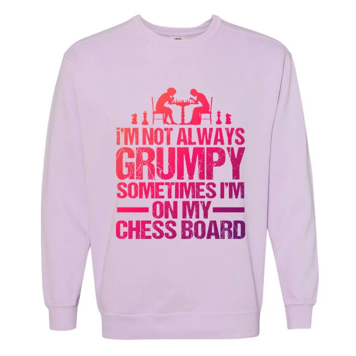 Funny Chess Grandpa Funny Retired Papa Gift Garment-Dyed Sweatshirt