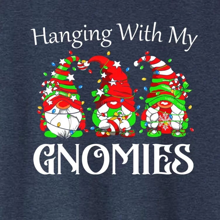 Funny Christmas Gnome Hanging With Women's Crop Top Tee