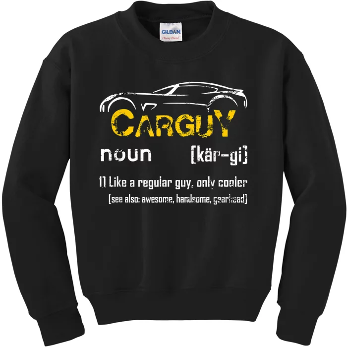 Funny Car Guy Vintage Car Guy Definition Mechanic Kids Sweatshirt