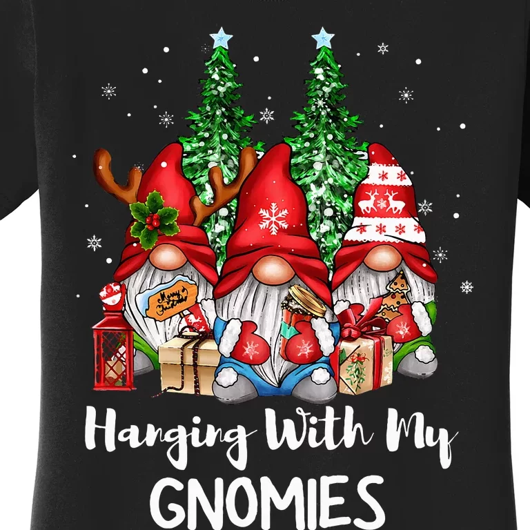 Funny Christmas Gnome Hanging With My Gnomies Family Pajamas Women's T-Shirt