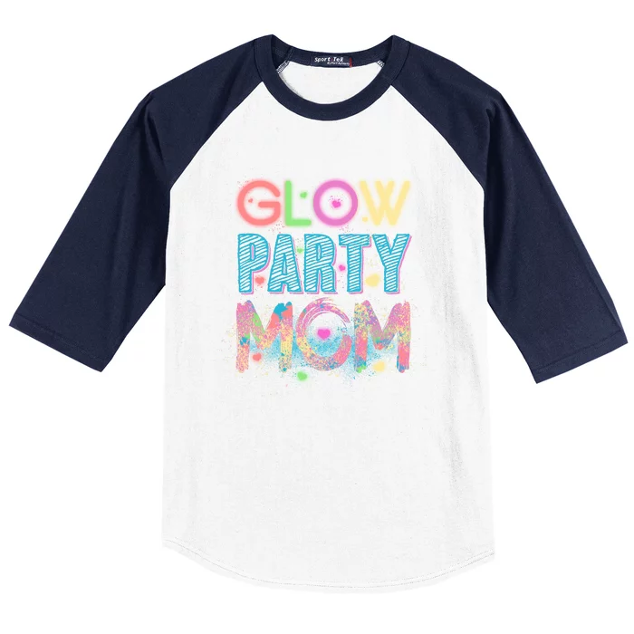 Funny Cute Glow Party Mom Baseball Sleeve Shirt