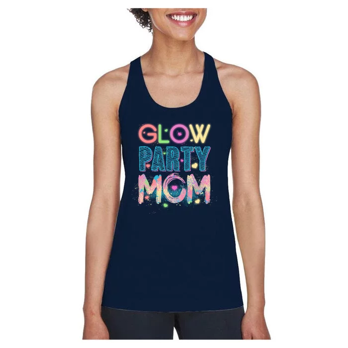 Funny Cute Glow Party Mom Women's Racerback Tank