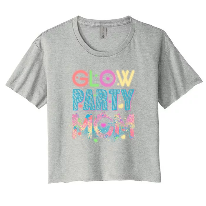 Funny Cute Glow Party Mom Women's Crop Top Tee