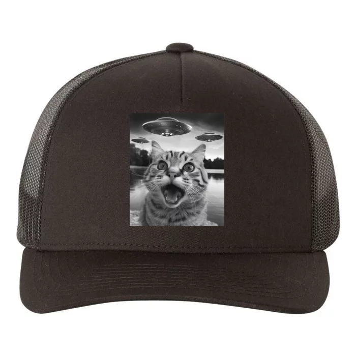 Funny Cat Graphic Ufo Weird Yupoong Adult 5-Panel Trucker Hat