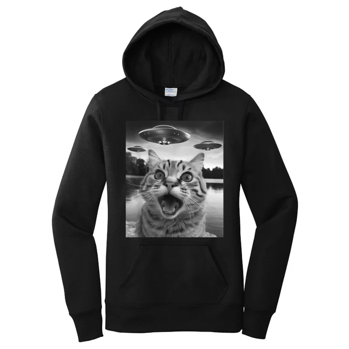 Funny Cat Graphic Ufo Weird Women's Pullover Hoodie