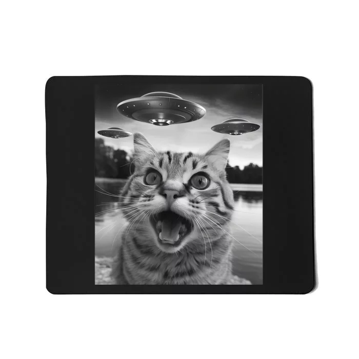 Funny Cat Graphic Ufo Weird Mousepad