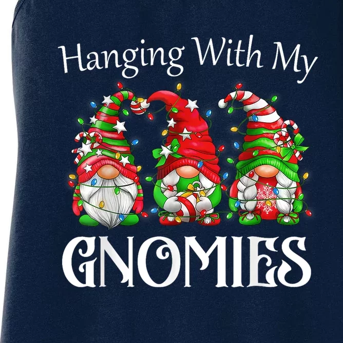 Funny Christmas Gnome Hanging With My Gnomies Family Pajamas Women's Racerback Tank