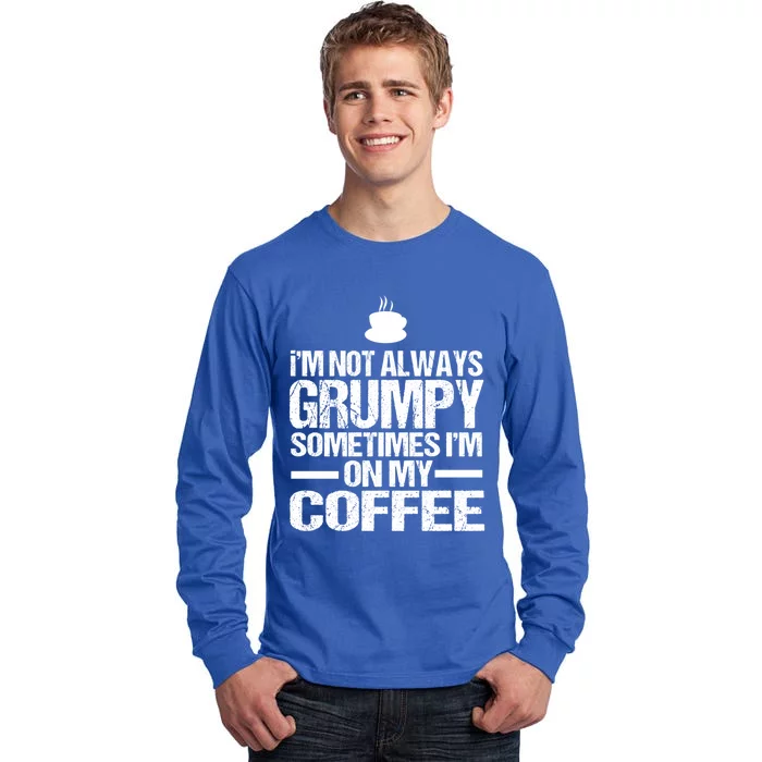 Funny Coffee Grandpa Funny Retired Papa Gift Tall Long Sleeve T-Shirt