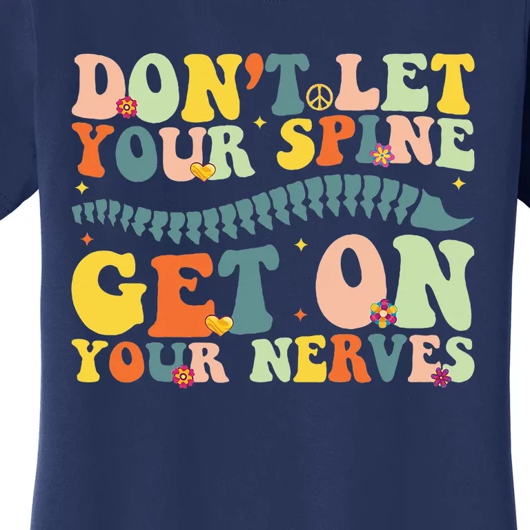 Funny Chiropractor Groovy Spine Doctor Of Chiropractic Women's T-Shirt