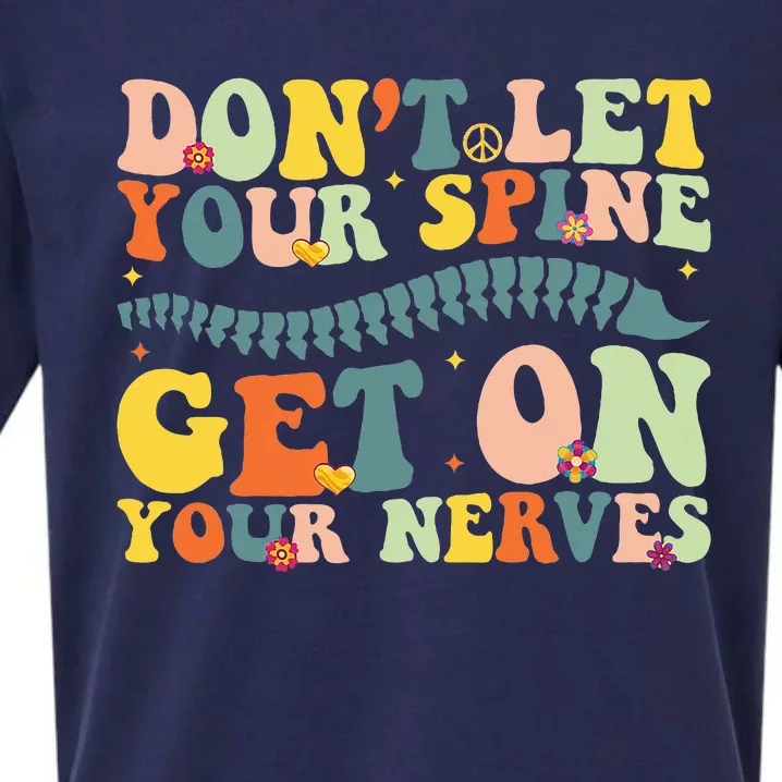 Funny Chiropractor Groovy Spine Doctor Of Chiropractic Sueded Cloud Jersey T-Shirt