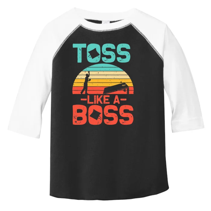 Funny Cornhole Gift  Cool Cornhole Toss Like A Boss Toddler Fine Jersey T-Shirt