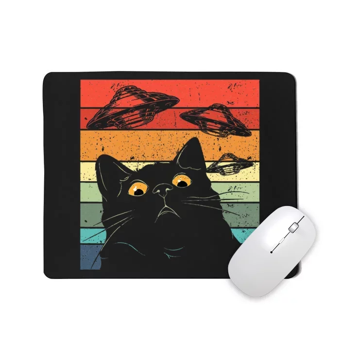 Funny Cat  Galaxy Cat Spaceship Alien Cat Ufo Mousepad