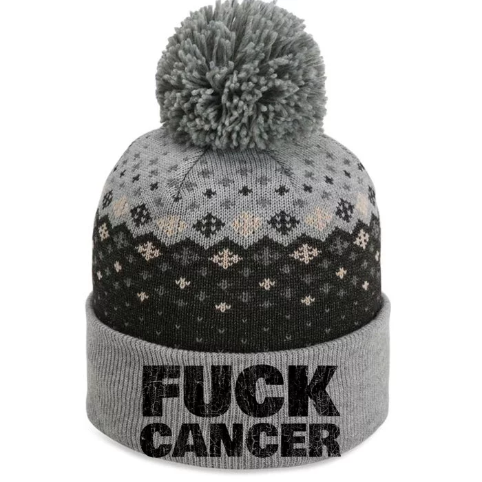 Fck Cancer Gift Cancer Sucks Awareness Survivor Support Cute Gift The Baniff Cuffed Pom Beanie