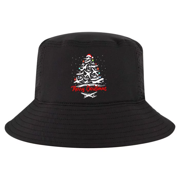 Funny Christmas Gift Airplane Christmas Tree Cool Comfort Performance Bucket Hat