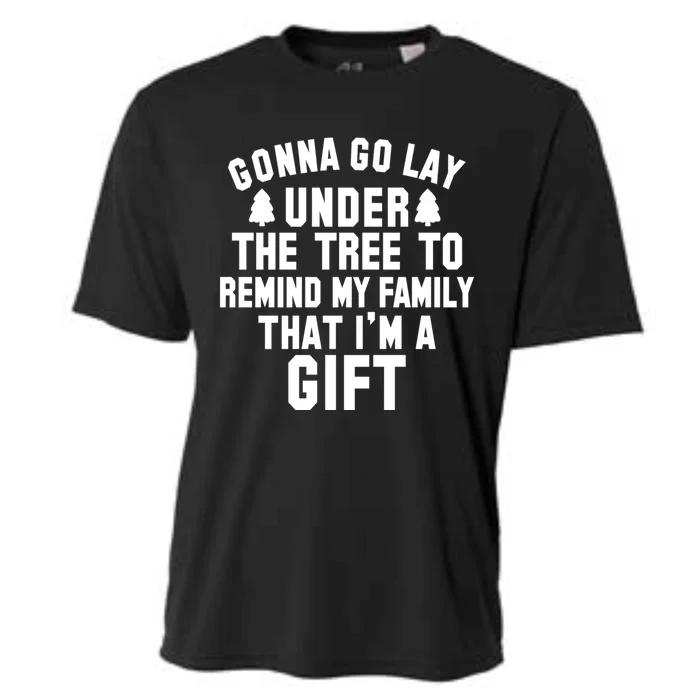 Funny Christmas Gonna Go Lay Under The Tree Gift Cooling Performance Crew T-Shirt