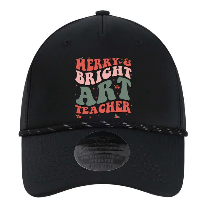 Funny Christmas Groovy Merry And Bright Art Teacher Costume Performance The Dyno Cap