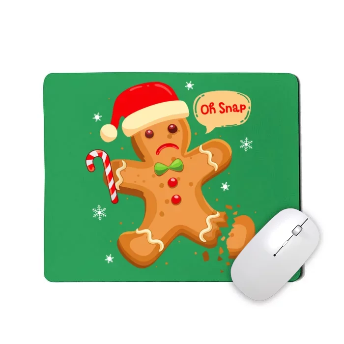 Funny Christmas Gingerbread Man Cookie Oh Snap Xmas Pjs Gift Mousepad