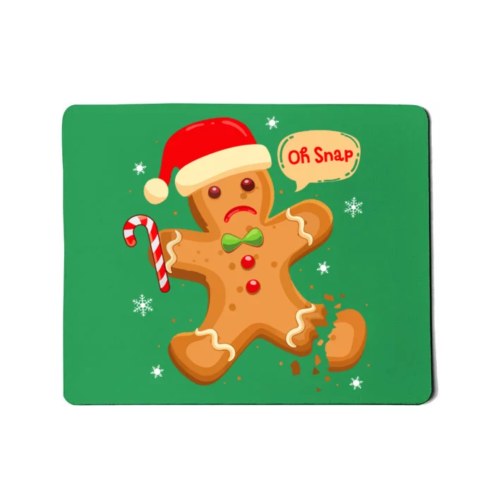 Funny Christmas Gingerbread Man Cookie Oh Snap Xmas Pjs Gift Mousepad