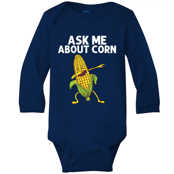 Funny Corn Gift For Men Women Corn On The Cob Costume Farmer Baby Long Sleeve Bodysuit