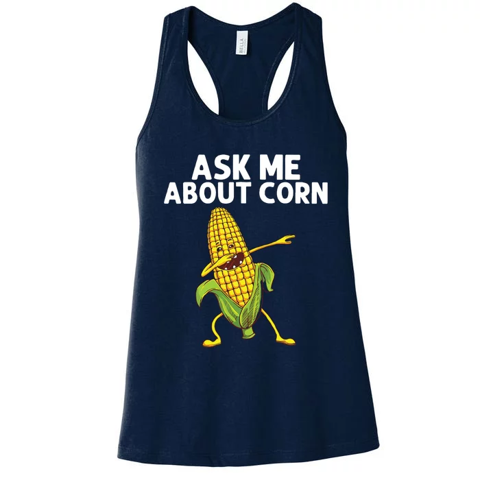 Funny Corn Gift For Men Women Corn On The Cob Costume Farmer Women's Racerback Tank