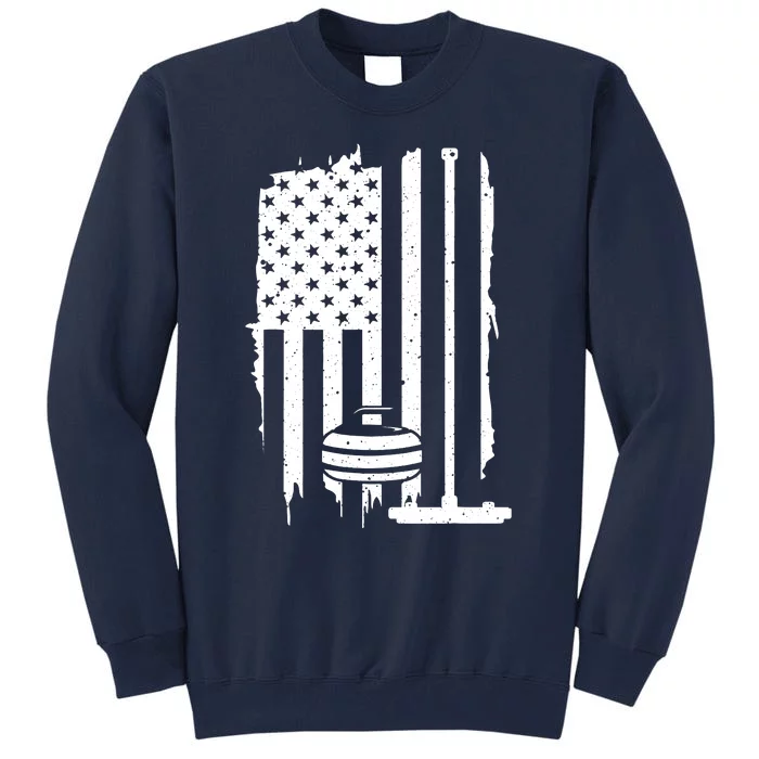 Funny Curling Gift For Men Women Curling Players USA Team Tall Sweatshirt