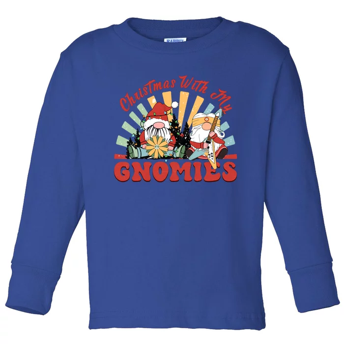 Funny Christmas Gnome Christmas With My Gnomies Xmas Funny Gift Great Gift Toddler Long Sleeve Shirt