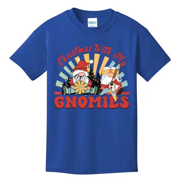 Funny Christmas Gnome Christmas With My Gnomies Xmas Funny Gift Great Gift Kids T-Shirt