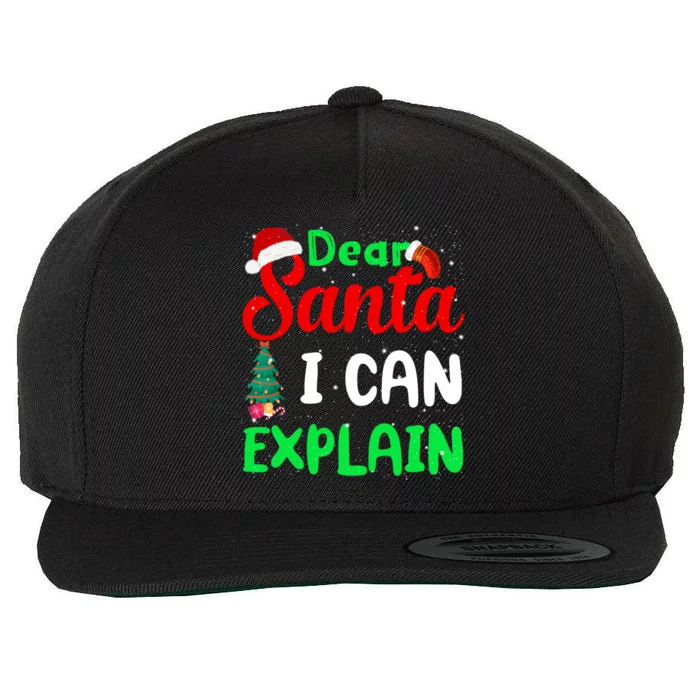 Funny Christmas Gift Dear Santa I Can Explain Meaningful Gift Wool Snapback Cap