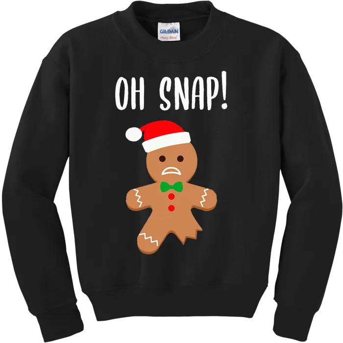 Funny Christmas Gingerbread Man Oh Snap Kids Sweatshirt