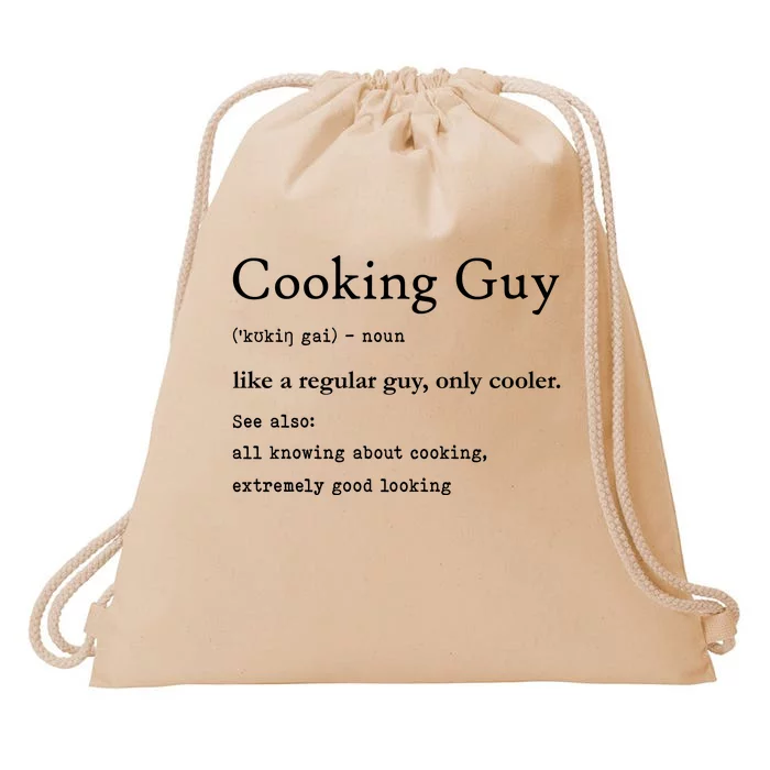 Funny Cooking Guy Definition Gift For Cook Lovers Drawstring Bag