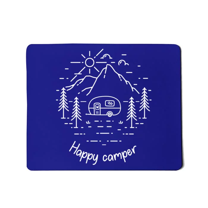 Funny Camping Glamping Nature Lover Hiking Happy Camper Gift Mousepad