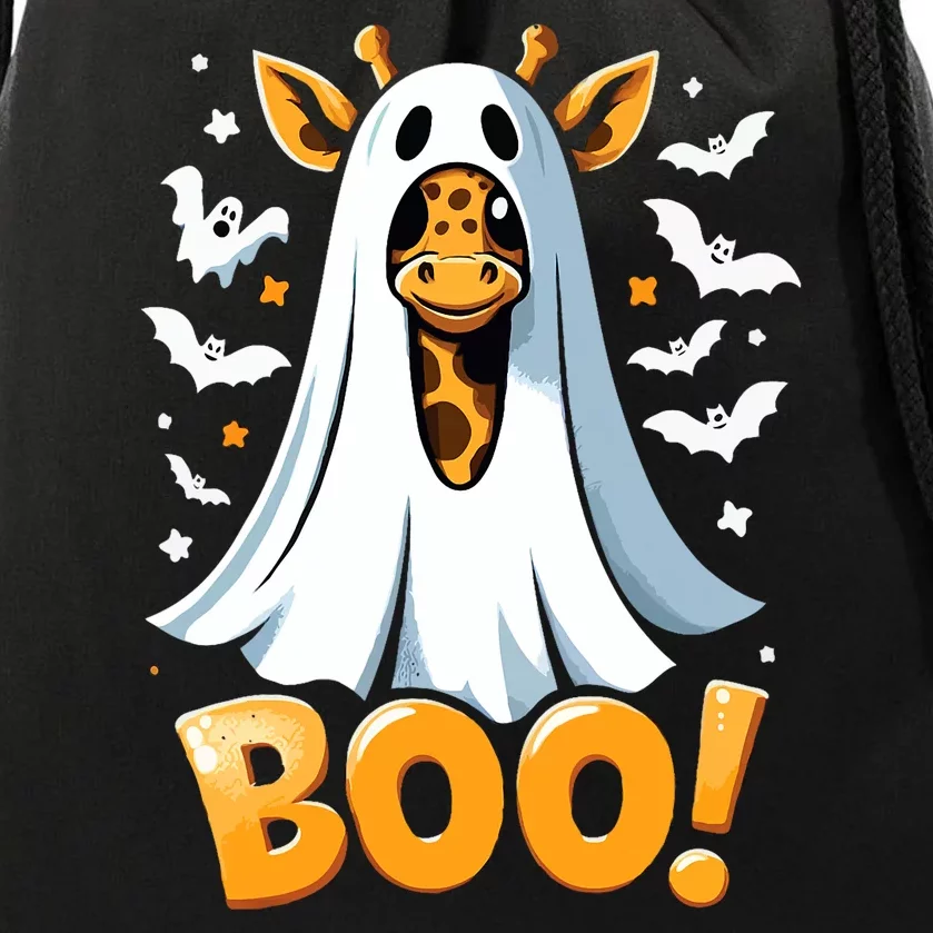 Funny Cute Giraffe Boo Halloween Costume Zoo Lover Drawstring Bag