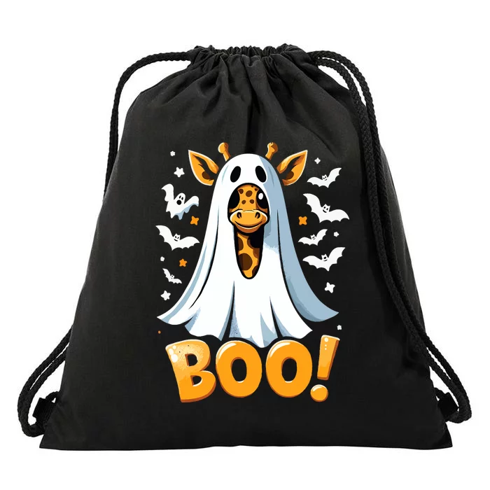 Funny Cute Giraffe Boo Halloween Costume Zoo Lover Drawstring Bag