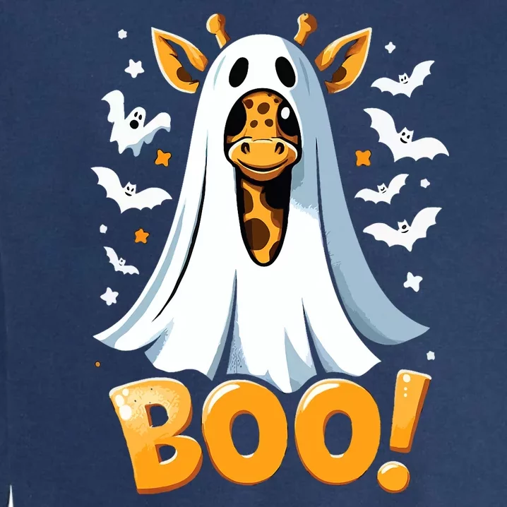 Funny Cute Giraffe Boo Halloween Costume Zoo Lover Garment-Dyed Sweatshirt