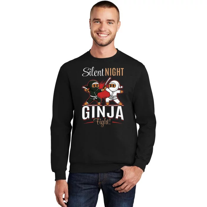 Funny Christmas Gingerbread Silent Night Ginja Fight! Tall Sweatshirt