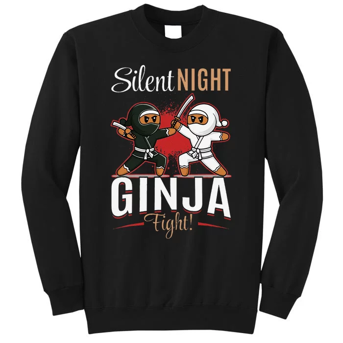 Funny Christmas Gingerbread Silent Night Ginja Fight! Tall Sweatshirt