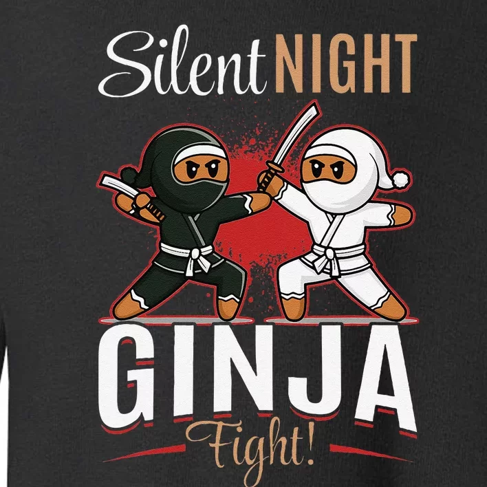 Funny Christmas Gingerbread Silent Night Ginja Fight! Toddler Sweatshirt