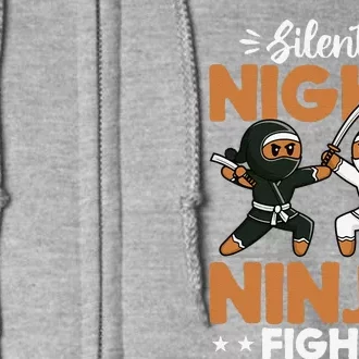 Funny Christmas Gingerbread Silent Night Ginja Fight! Full Zip Hoodie