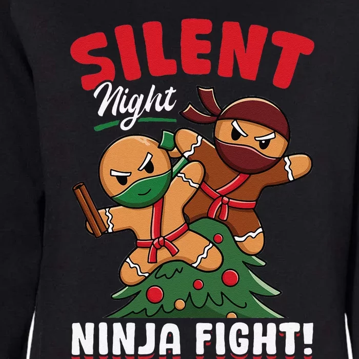 Funny Christmas Gingerbread Silent Night Ninja Fight! Womens California Wash Sweatshirt