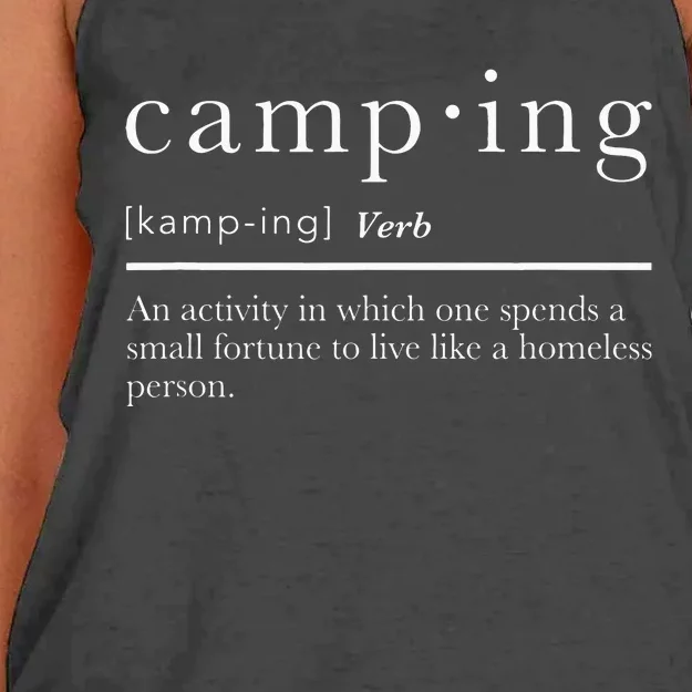 Funy Camping Gifts With Sayings For Camp Definition Women's Knotted Racerback Tank