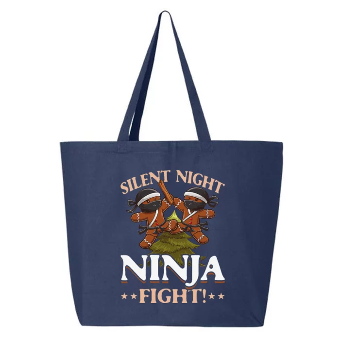 Funny Christmas Gingerbread Silent Night Ninja Fight! 25L Jumbo Tote